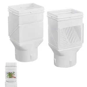 VEVOR Gutter Downspouts, Downspout Diverter Rainwater Collection System Fits for 2x3 3x4 Inch Standard Inlet and 4inch Outlet, Flexible Rain Water Barrel Kit with Mesh Screen Transparent, White