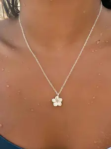 Elegant Sakura Necklace, Bohemian Floral Pendant Jewelry, Perfect Summer Gift for Women & Girls, Ideal Accessory for Everyday Wear, Dainty Flower Necklace, Dainty Necklaces