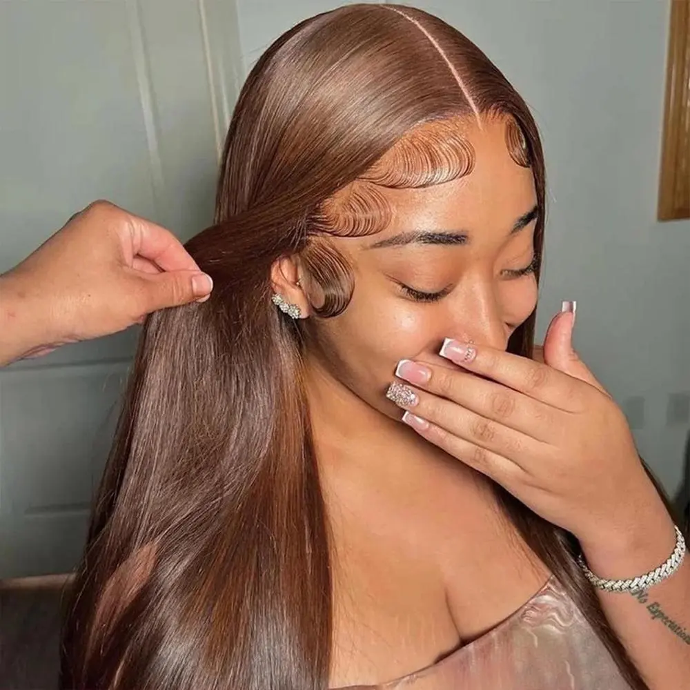 Chocolate Orange Brown Lace Front Wig Human Hair 180% 13X6 HD Lace Frontal Human Hair Wigs For Woman 99J Body Wave Wig Pre Plucked with Baby Hair Red wine Wigs for Women
