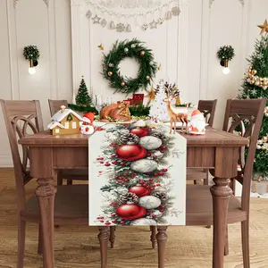 1 Pcs, Christmas Theme Table Runner, Home Table Decorations, Restaurant Tabletop Decorations, Room Decorations, Holiday Party Decorations merry christmas