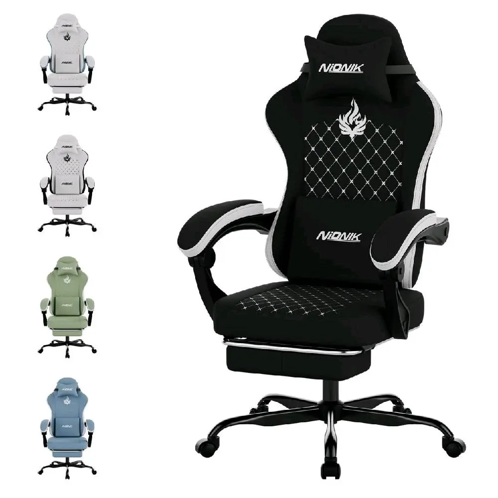 Gaming Chair with Massage Ergonomic PC Gaming Chair Computer Chair with Footrest