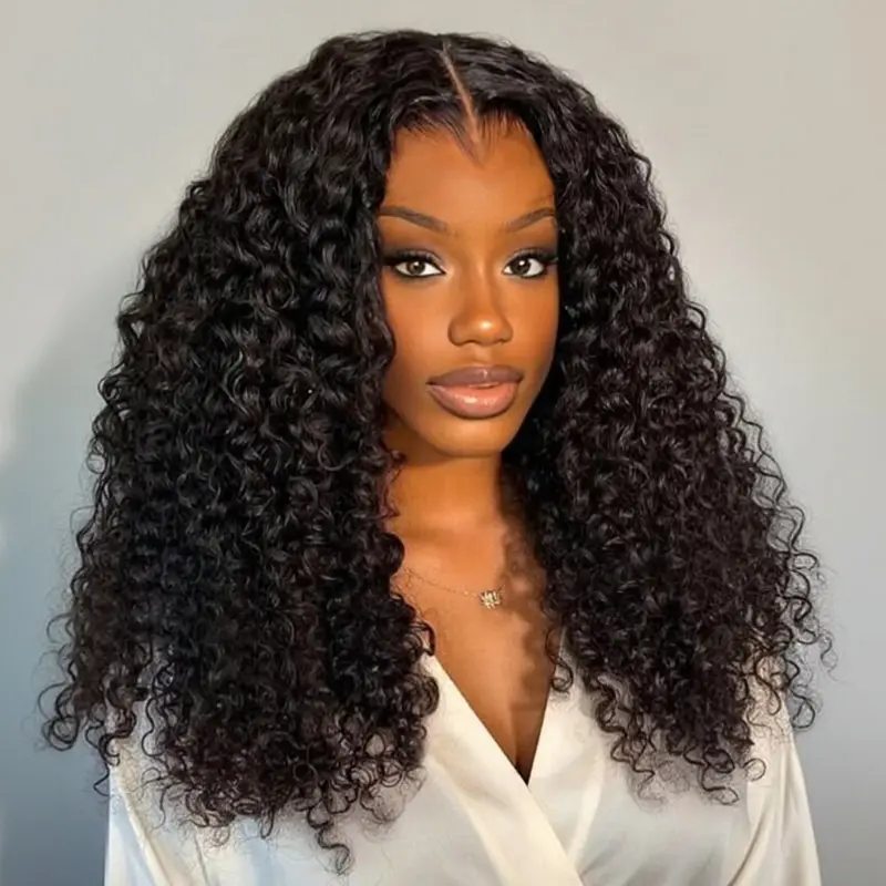 [Only 18Inch] AliPearl Wigs Widow's Peak M Shaped Hairline 200%Density Glueless Curly 6x8 Lace Closure Wig 18Inches Ready to Go Pre Cut Pre Plucked Human Hair