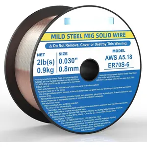 Mig Solid Welding Wire, ER70S-6 Mild Steel Gas Mig Wire .030" 2-LB, 1-Pack