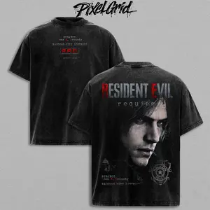 Resident Evil Requiem Leon S Kennedy RPD Portrait Artwork, Survival Horror Game Theme, Graphic Unisex Tee, Vintage Streetwear Shirt, Menswear