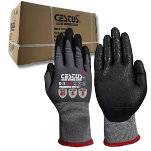 Cestus C11e, 3/12 Pairs Foam Nitrile Coated Work Gloves, ANSI A1 Cut Resistant, Touchscreen
