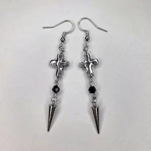 Spiked Cross Earrings