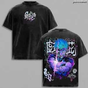 Gojo Satoru The Strongest the honored one art hollow purple limitless JJk Jujutsu Kaisen Anime Manga 2 sided Washed Tops Soft graphic tee 9GD HTW