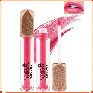 Matte Glitter Liquid Lipstick Lip Gloss- 1Pcs Long Lasting Waterproof Diamond Shimmer Red Pink Sparkly Glossy Metallic High Pigment Non-Stick Cup Tint Lip Stain, Christmas Makeup Gift for Women Daily Lightweight Shiny Silky Smooth Wipe Cosmetic 03#