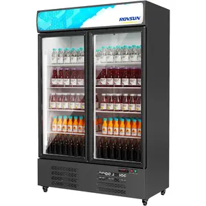 ROVSUN 35 Cu.Ft Commercial Beverage Refrigerator ETL NSF, Merchandiser Refrigerator Display Refrigerator Beverage Cooler Glass Door Fridge w/Adjustable Shelves LED Light for Bar Restaurant Cafe
