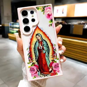 Virgin Mary Pattern Clear Magnetic Phone Case, Compatible with MagSafe Silicone Bumper Protective Cover For iPhone XS 11 12 13 14 15 16 17 Pro Max Plus Air E Samsung Galaxy 21 22 23 24 25 ULTRA FE Plus A Model series Catholic