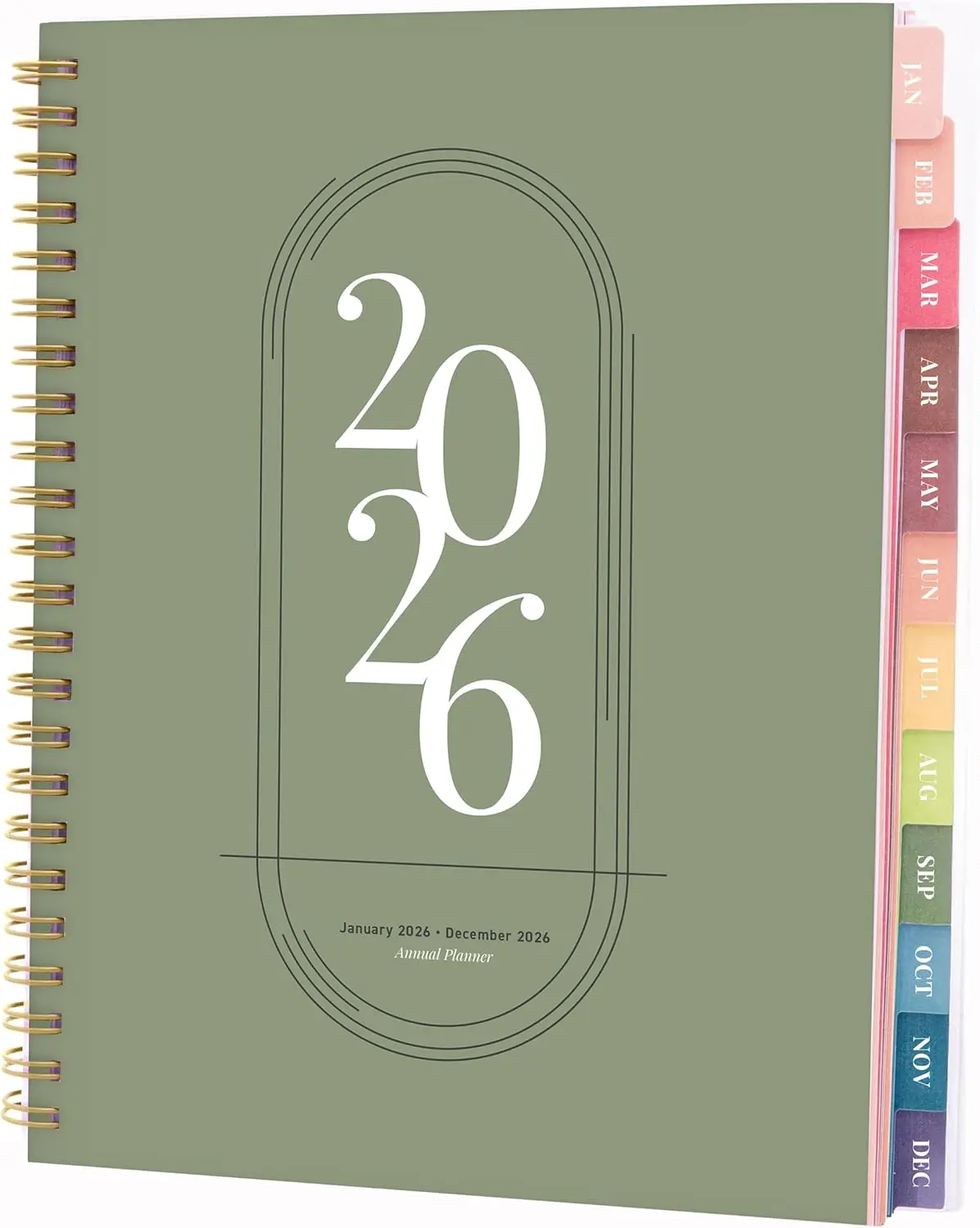 2026 Planner Agenda Planner With Weekly And Monthly View Daily Agenda Book And Yearly Planners Calendar Book Spiral Bound With Tabs Notes Goals And Holidays Green 8 x 6 in