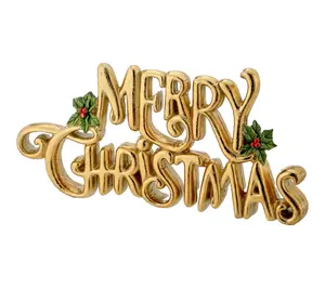 RC Home Decor-11.5" Gold "Merry Christmas" Tabletop Sign