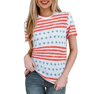 EVALESS Women's Casual Boho Print T Shirts Tops Crew Neck Short Sleeve Polka Dot Slim Fitted Soft Multicolour Tee 2026 Trendy Womenswear Summer Outfits Summervibes SwimWeek