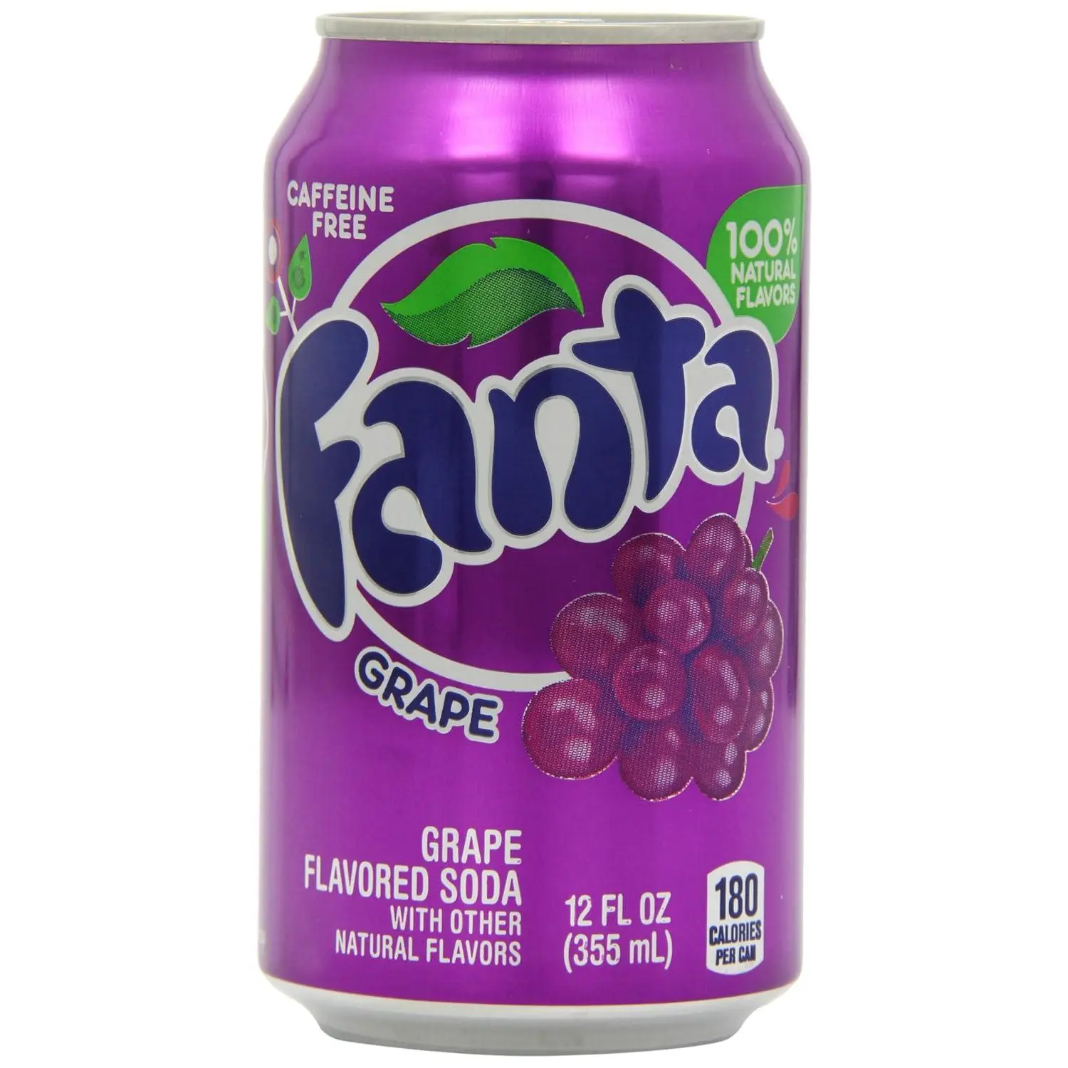 Fanta Grape Fruit Flavor Fizzy Beverage Soda Can, 12oz - Pack of 12