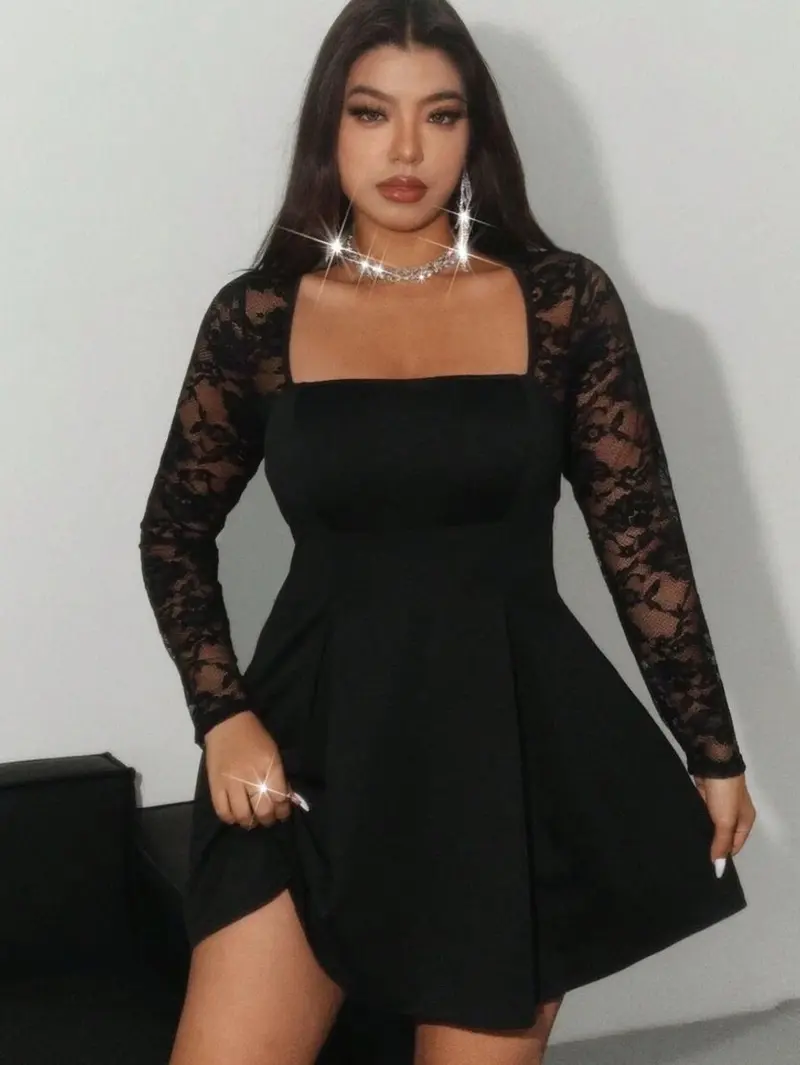lace and beads dress plus - TikTok Shop