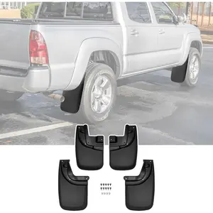 Toyota Tacoma Mud Flaps for 2005-2015 with OEM Fender Flares No Drill Splash Guards Front & Rear Truck Mud Guards with Hardware Accessories Mudflaps Set 4pcs