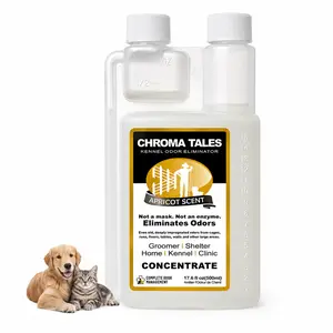 16oz Concentrated Kennel Odor Eliminator, Powerful Non-Enzymatic Pet Deodorizer with Fresh Apricot Scent, Long-Lasting Effect for Kennels, Floors, Home Odor Removal