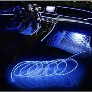 Automotive ambient lighting, intelligent interior lights with app control, dashboard with remote music synchronization app control, RGB color change, DlY mode, and multi scene ambient lighting with LED lights with charger
