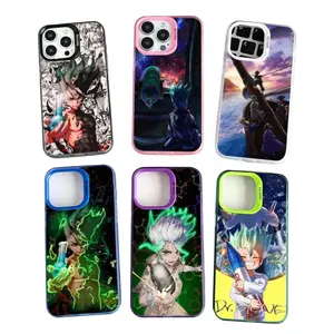 Dr-STONE Anime Cool Phone Cases For iPhone 17 16 15 14 13 12 11 Promax Pro Air Plus Plating Black Shockproof Protective Cover