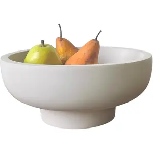 Concrete Fruit Bowl For Kitchen Counter-Large Decorative Bowls For Home Decor-Modern Key Bowl For Entryway Table-Pedestal Bowl For Keys