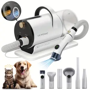 2L Capacity 6-in-1 Pet Grooming Vacuum & Dryer Combo - Automatic Shedding Grooming Kit for Dogs and Cats with 120V US Plug - Easy Cleaning and Drying Solution for Pet Owners