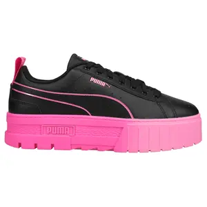 PUMA Womens Mayze 'Breast Cancer Awareness' Lace Up Platform Sneakers Shoes Casual - Black, Pink