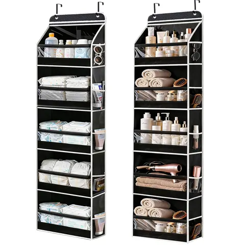 5-Tier Hangable Over-The-Door Closet Storage Organizer Bag - 10 Large Pockets, 50 Lb Capacity, Enhanced Design for Bedroom, Bathroom Daily Space-Saving Small Room Organization