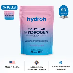 Hydroh Molecular Hydrogen Tablets – Raspberry Flavor | 3-Pack Bundle | Antioxidant Support & Deep Hydration | 150 Effervescent Tablets