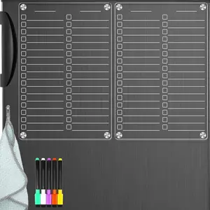 Dry Erase Board for Fridge, 12"X8" Clear   White Board,  Dry Erase  for Refrigerator,  Whiteboard 5 Markers 2 count