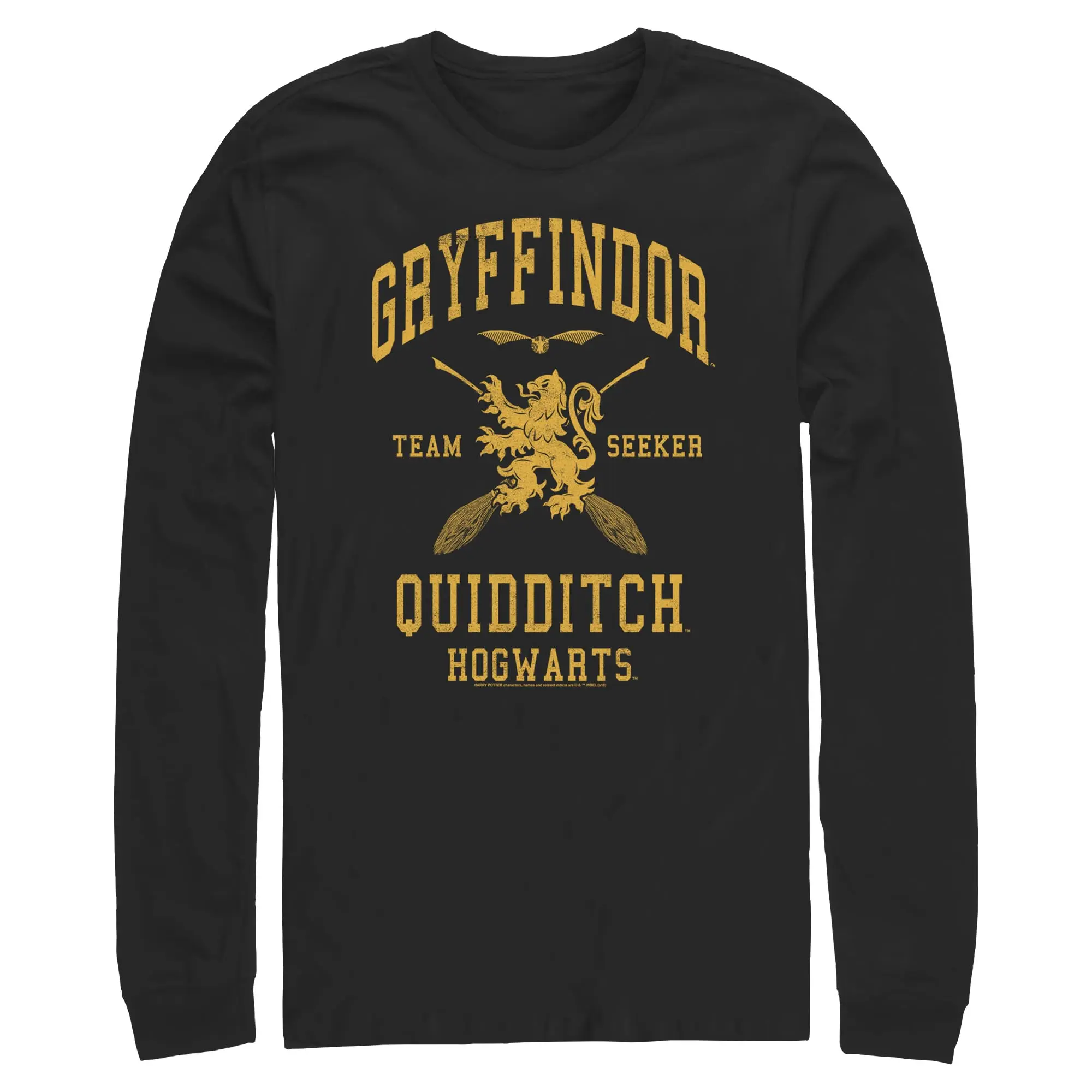 Mens Harry Potter Gryffindor Quidditch Gold Team Seeker Long Sleeve Shirt