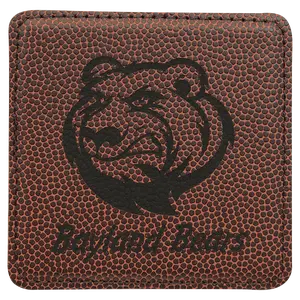 Square Football Leatherette Coaster 4"x4"