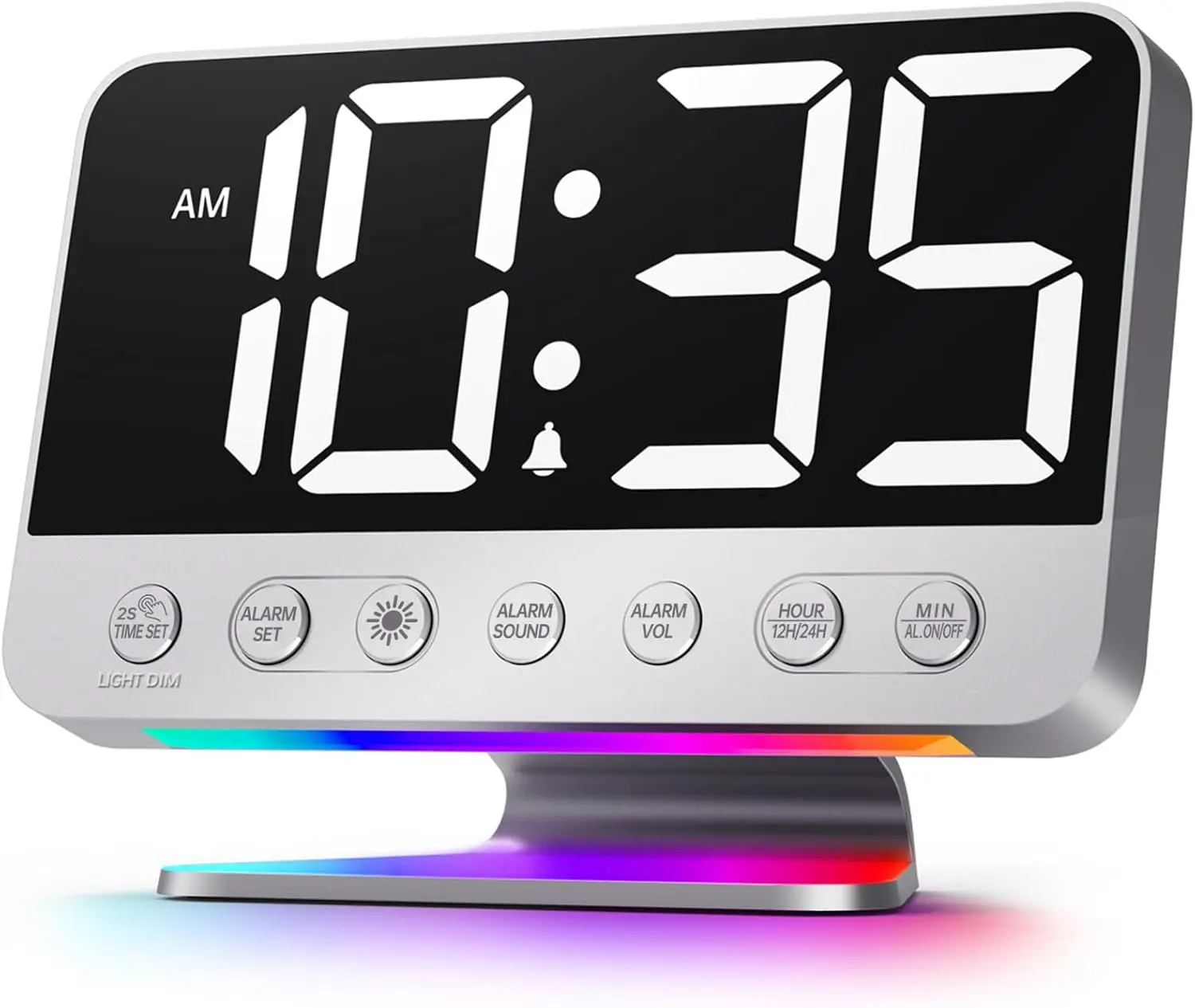 Odokee Digital Alarm Clocks for Bedrooms: Large Bold Number 5 Brightness Dimmer - Easy to Read Across The Room - 5 Alarm Sound 8 Night Light