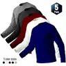 SKYWEHYD Men's Quick-Dry Breathable Solid Round Neck Long Sleeve Everyday Active Sports Tees - 5-Piece Set for Gym, Outdoor Training