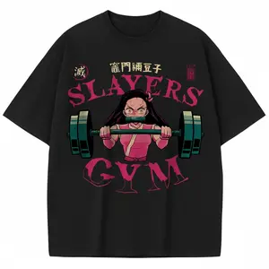 Nezuko Kamado “Gym” Demon Slayer Anime Vintage Unisex T-Shirt, For Him, Gym, Fitness Gift, Pump Cover, Workout Tshirt, Unisex Cotton Crewneck T-Shirt - Medium, Short Sleeve, Casual Streetwear Printed Tee