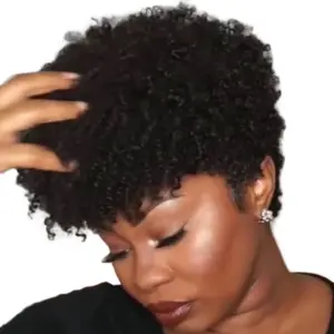 Short Pixie Human Curly Wigs - Wear and Go