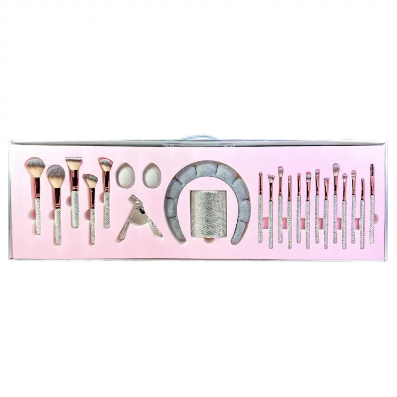 Diamond-encrusted Makeup Brush Set 23-piece Gift Box Ultra-soft Bristles Eyeshadow Loose Powder Eye Makeup Brush Set