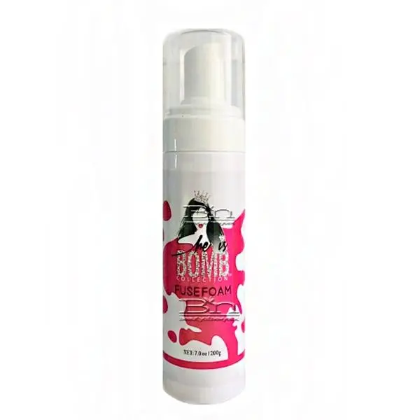SHE IS BOMB Fuse Foam Styling Mousse - 7 oz Long-Lasting Curl Moisturizing Mousse & Gel for Women's Haircare, Holds Twistouts, Enhances Curly Locks & Natural Curls, Flake-Free Mousse & Gel