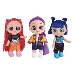 18CM 7-inch Cute Chubby Doll with 5D Eyes, Trendy Style Action Figure with Weapons, Blue Tiger Themed Toy, Kids Christmas & Birthday Gift