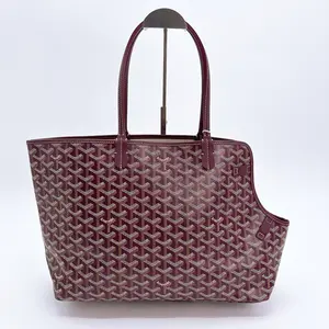 Pre-owned Goyard Goyardine Chien Gris Bag Burgundy