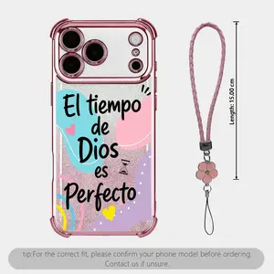 God's Divine Timing El Tiempo de Dios Aesthetic Pastel Crystal Clear Shockproof Phone Case with Reinforced Corner Protection for Samsung S25/S24/S23/S22/21/20 ULTRA iPhone 17/16/15/14/13/12/11/pro/max/plus 985