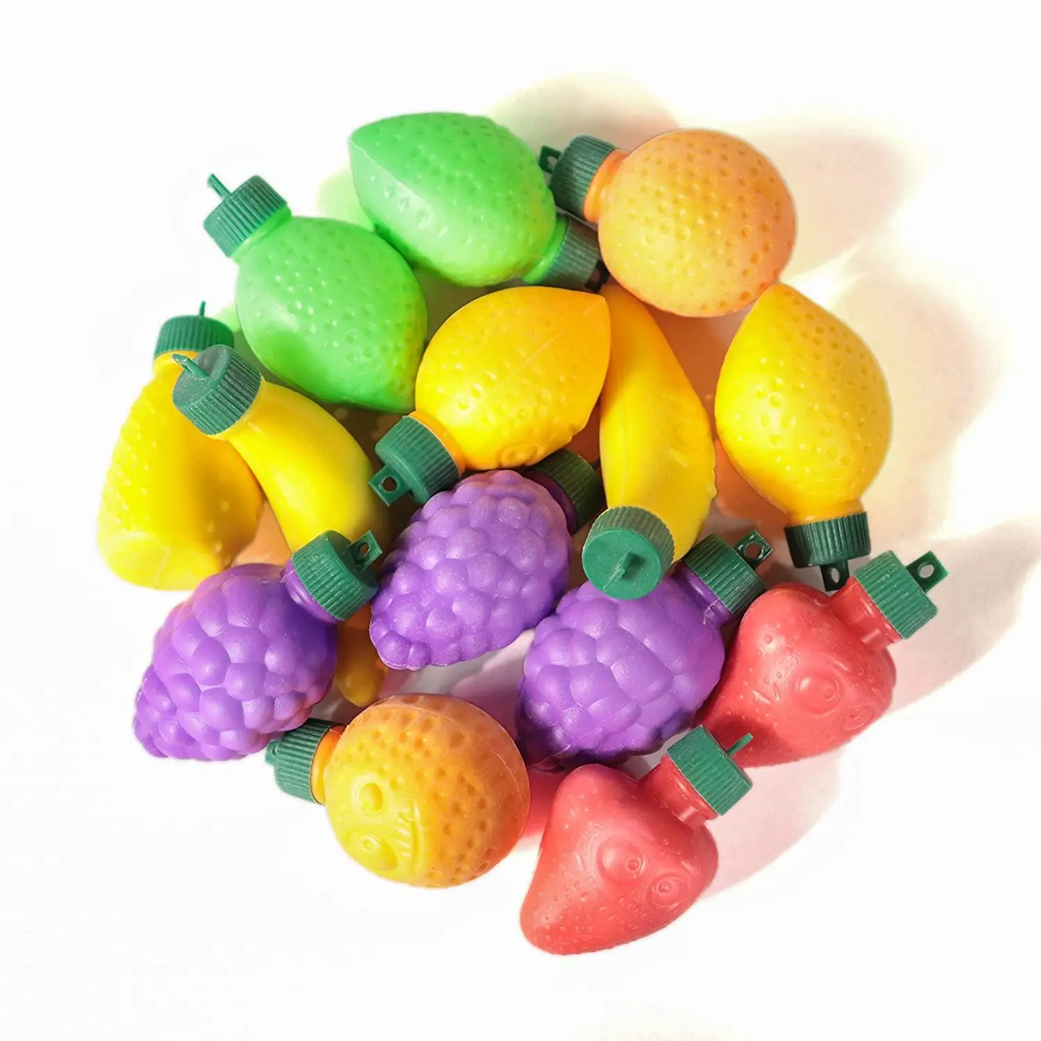 Powder Candy Fruits 60 Pack, Fizzy Fruit Shaped Novelty Candy, Party Favors and Decor