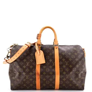 Pre-owned Louis Vuitton Canvas Coated Travel Bags Keepall Bandouliere Bag Monogram Canvas 45 by Rebag