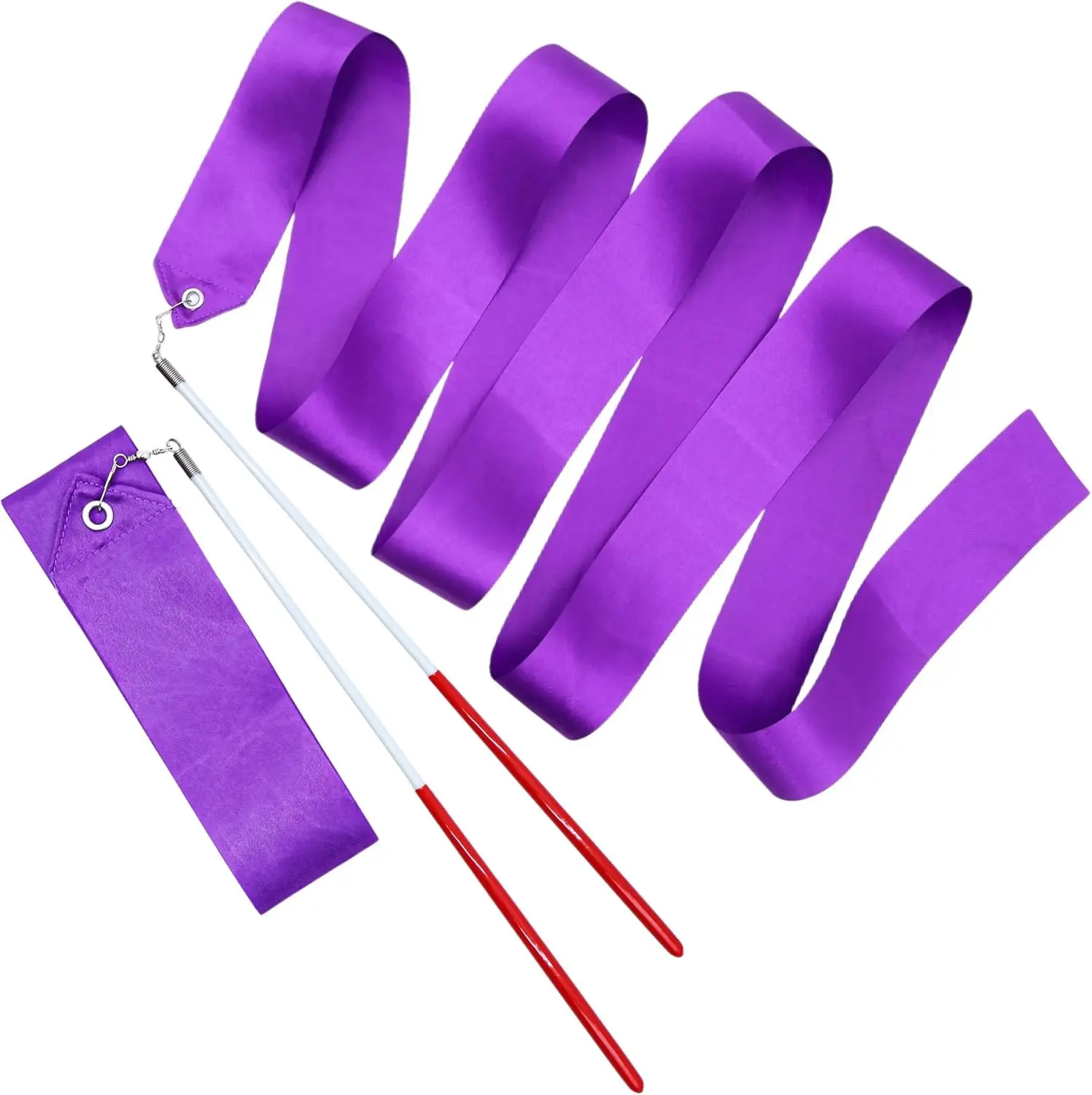 2pcs Rhythmic Dance Ribbons with Wands, 78.7 Inch Rhythmic Gymnastics Ribbon Dancer Wand Twirling Dancing Ribbon Streamers, Fits Artistic Dancing Gymnastics Training