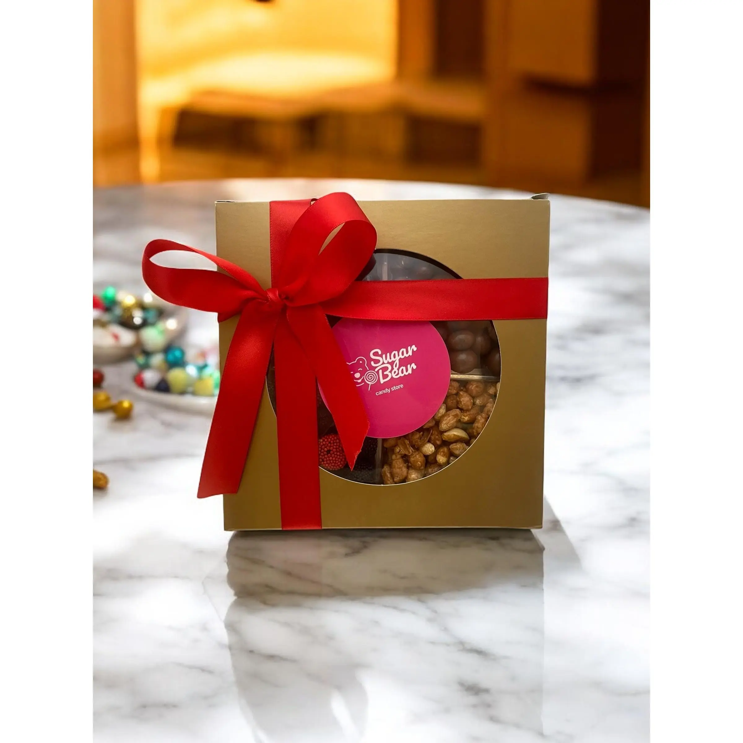 Gourmet Pecan & Cashew Tray Snack Gift Set, Holiday Gift with Caramel, Milk Chocolate Candy Treats