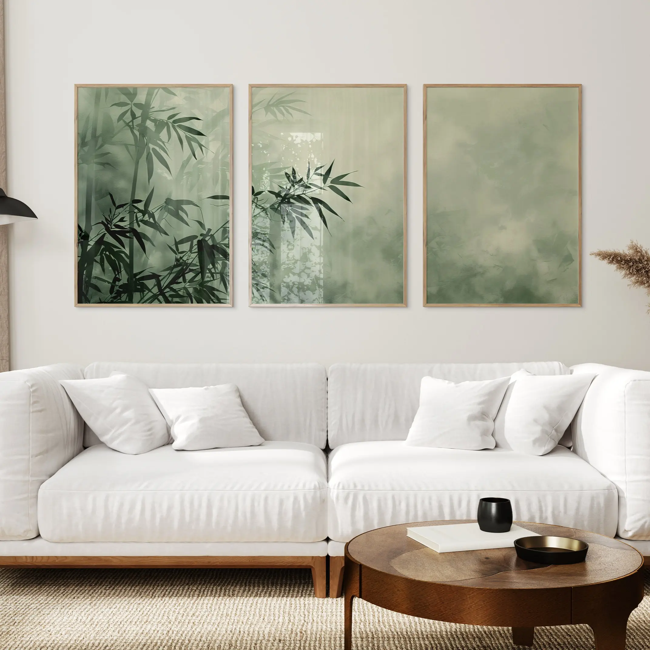 3-Piece Bamboo Forest Nordic Wall Art Set, Minimalist Plant Prints, Simple Bamboo Style Wall Decor Posters, Contemporary Wall Art, Modern Home Decoration