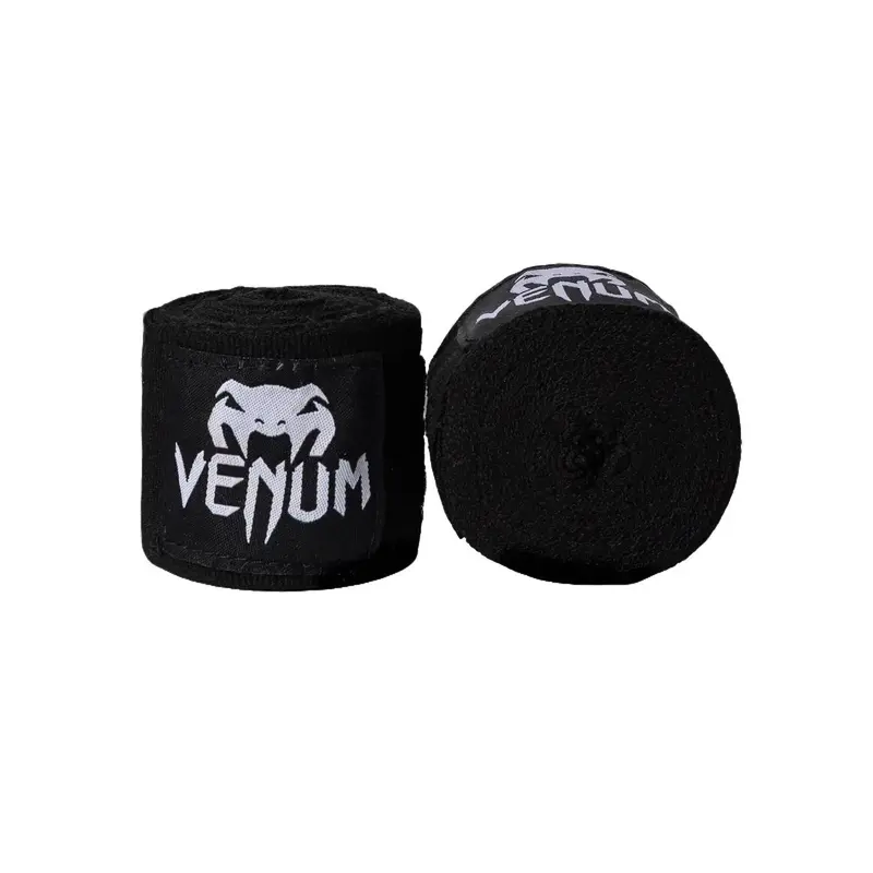Venum Kontact Professional Hand Wraps - 4m (157in) Comprehensive Coverage, Mandatory Hand Protection, Boxing Training Gear, Trusted Boxing Equipment Brand, Solid Black