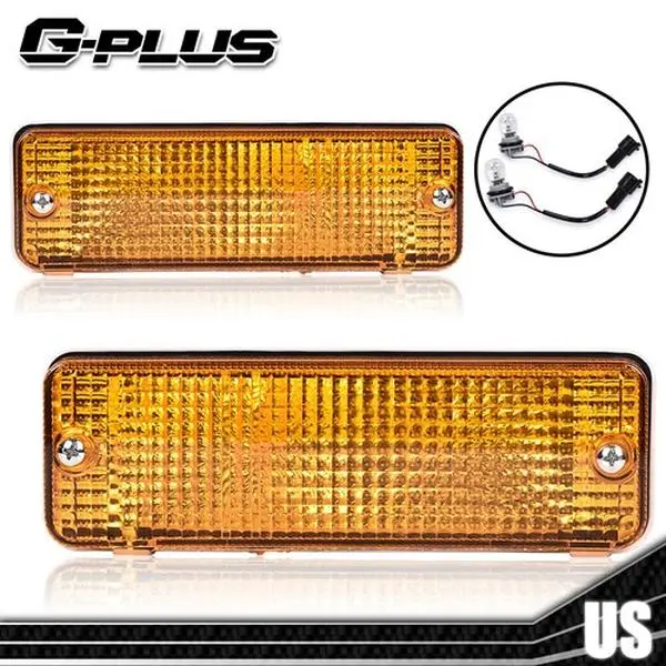 Set of 2 Turn Signal Light For 84-89 Toyota Pickup Plastic Lens Left & Right Side Lights G-PLUS