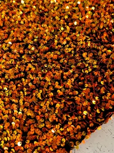 Iridescent Orange Sequins on Velvet