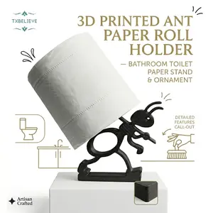Funny Ant Toilet Paper Holder – Unique Ant Design Bathroom Decor, Toilet Paper Roll Stand for Bathroom, Rustic, Modern or Farmhouse Style, Fun Gift for Home, Friends & Family