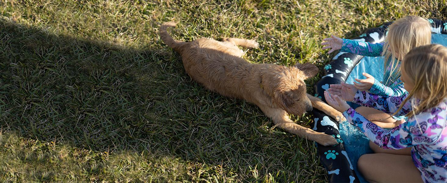 Non Slip Splash Pad for Kids & Dogs, 69’’ Extra Large Splash Pad Sprinkler for Kids, Dog Water Summer Toys - Great Outdoor Toys for Toddlers 1-3 & Children Ages 4-8, Baby Pool for Backyard